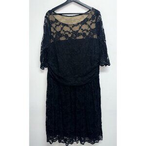 Kiyonna Luna Lace Cocktail Dress 3X 22 24 Black Romantic Feminine Timeless Goth